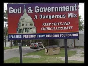 God & Government A Dangerous Mix sign